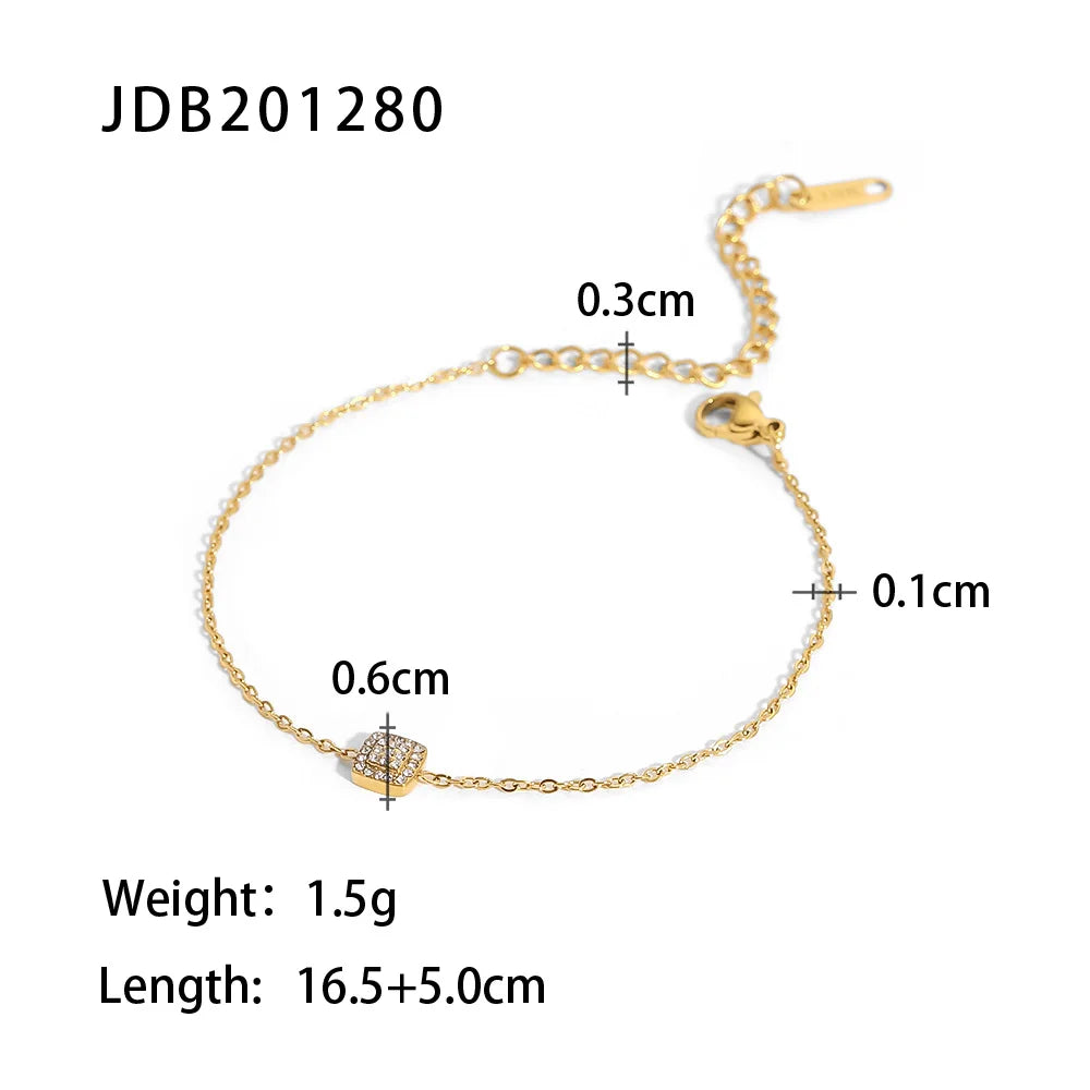 Uworld Maximalist Dipped With Cubic Zirconia Gemstones Stainless Steel Bracelet for Women Jewelry Gift bracelet Waterproof Jewel