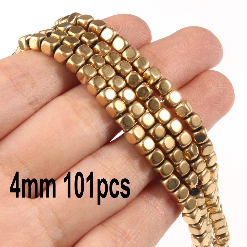 Retention Color AAA+ Gold Plated Hematite Beads Natural Stone Irregular Geometric Beads For Jewelry Making Diy Bracelet