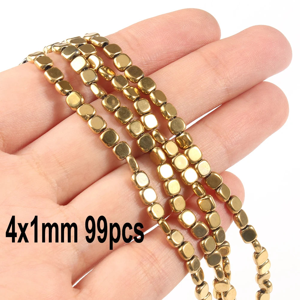 Retention Color AAA+ Gold Plated Hematite Beads Natural Stone Irregular Geometric Beads For Jewelry Making Diy Bracelet