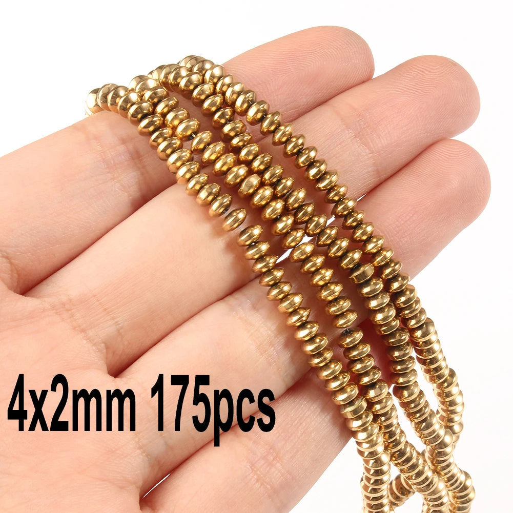Retention Color AAA+ Gold Plated Hematite Beads Natural Stone Irregular Geometric Beads For Jewelry Making Diy Bracelet