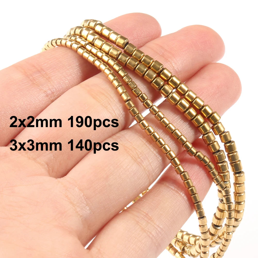 Retention Color AAA+ Gold Plated Hematite Beads Natural Stone Irregular Geometric Beads For Jewelry Making Diy Bracelet