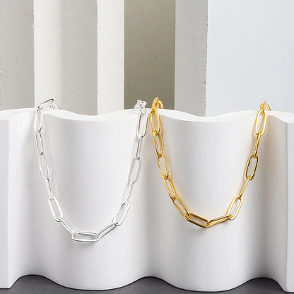 VENTFILLE 925 Sterling Silver Hiphop Necklace New Fashion Simple Geometric Handmade Clavicle Chain Party Jewelry Gifts for Women
