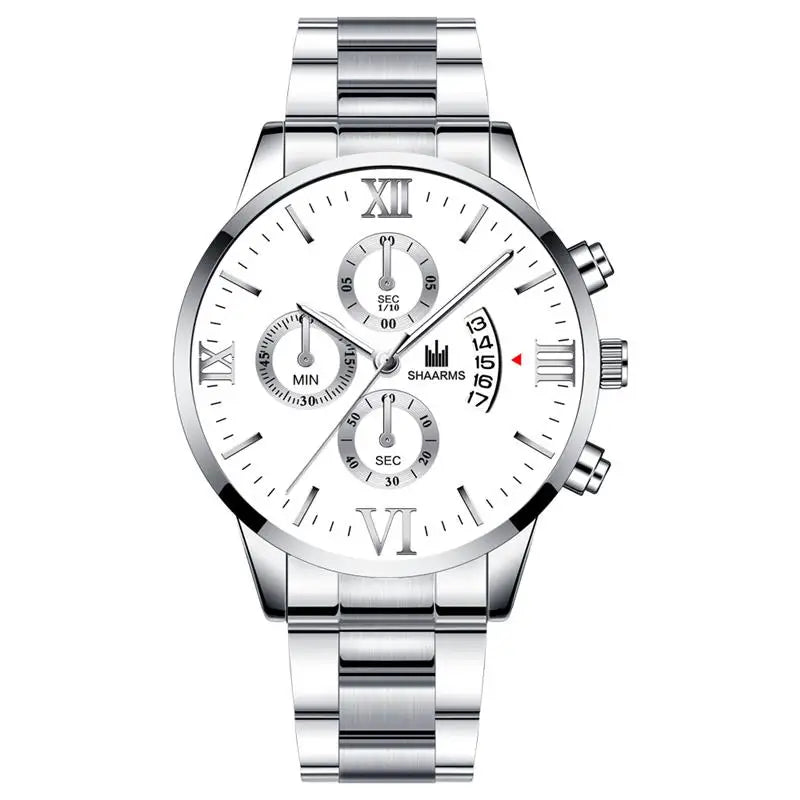 Business  Brand Luxury Men's Military Quartz Watch Men's Stainless Steel Gold Black Calendar Date Watch Male Clock Relogio