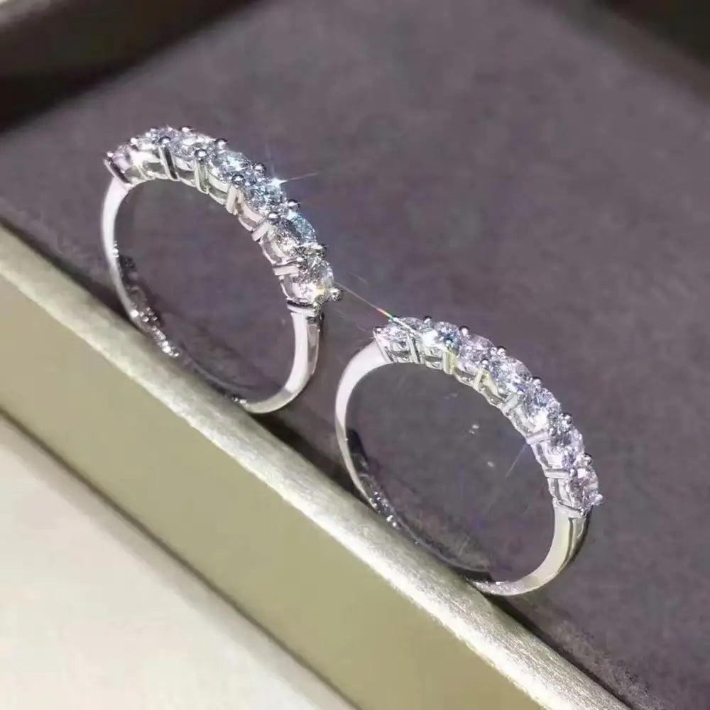 Eternity Lab Diamond Ring 925 sterling silver Jewelry Engagement Wedding band Rings for Women Bridal Statement Party accessory