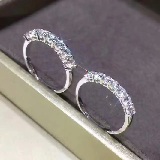 Eternity Lab Diamond Ring 925 sterling silver Jewelry Engagement Wedding band Rings for Women Bridal Statement Party accessory