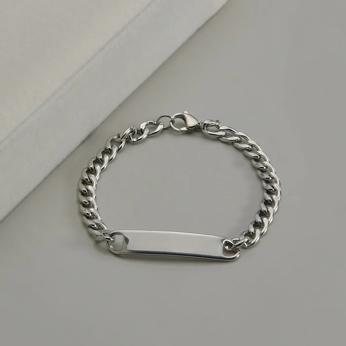 Atoztide Custom Name Bar Nameplate Couple Bracelet Stainless Steel For Men Women Adjustable Link Chain Personalized Jewelry Gift