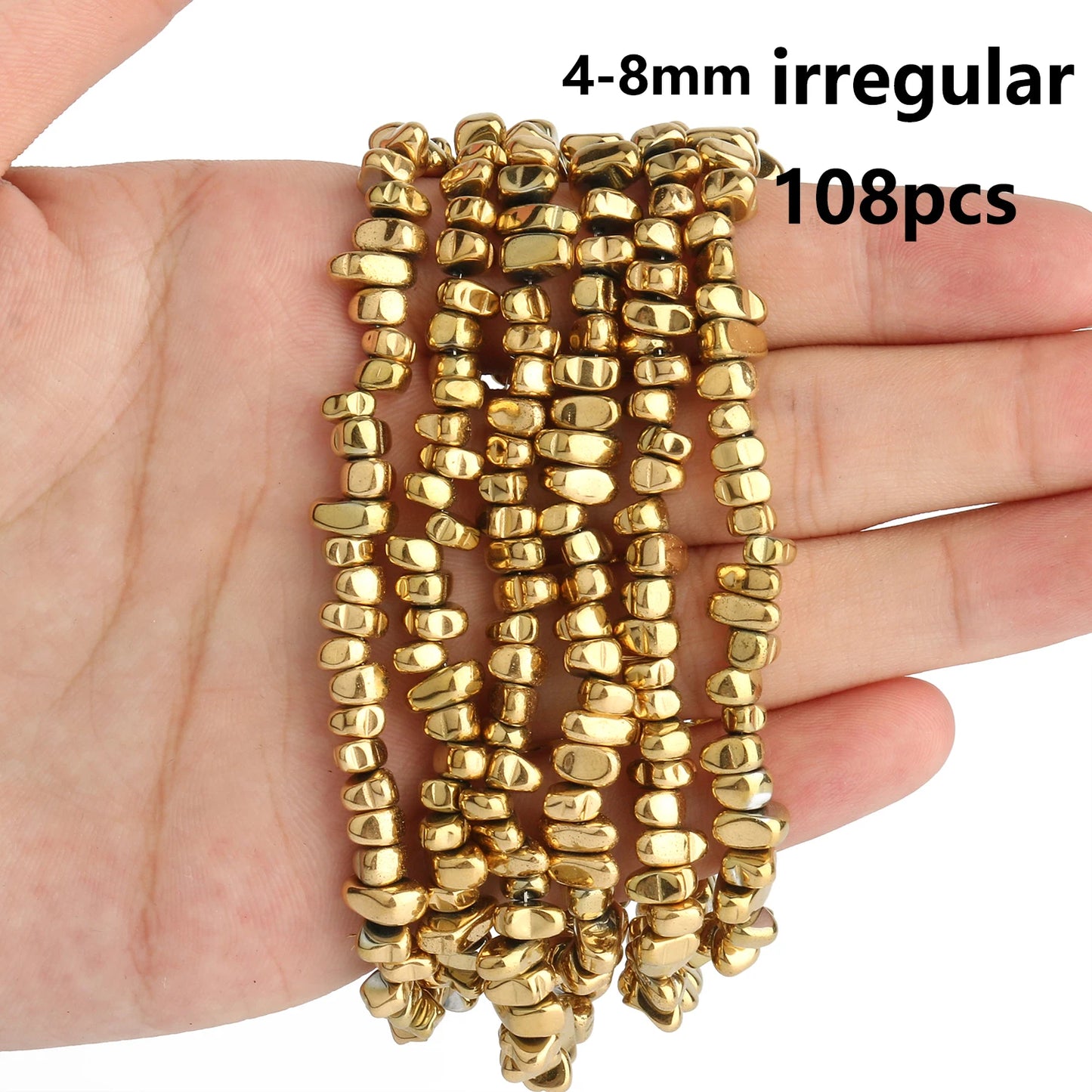 Retention Color AAA+ Gold Plated Hematite Beads Natural Stone Irregular Geometric Beads For Jewelry Making Diy Bracelet