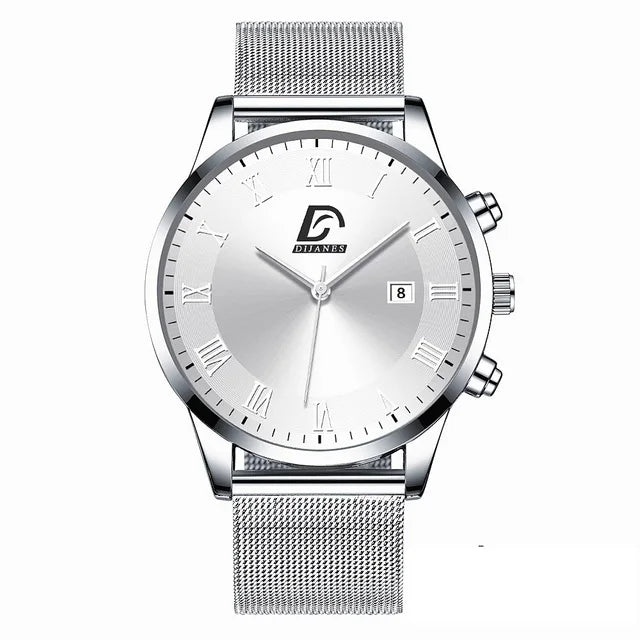 2025 Luxury Fashion Mens Minimalist Watches Luxury Stainless Steel Mesh Belt Quartz Watch Men Business Casual Clock reloj hombre