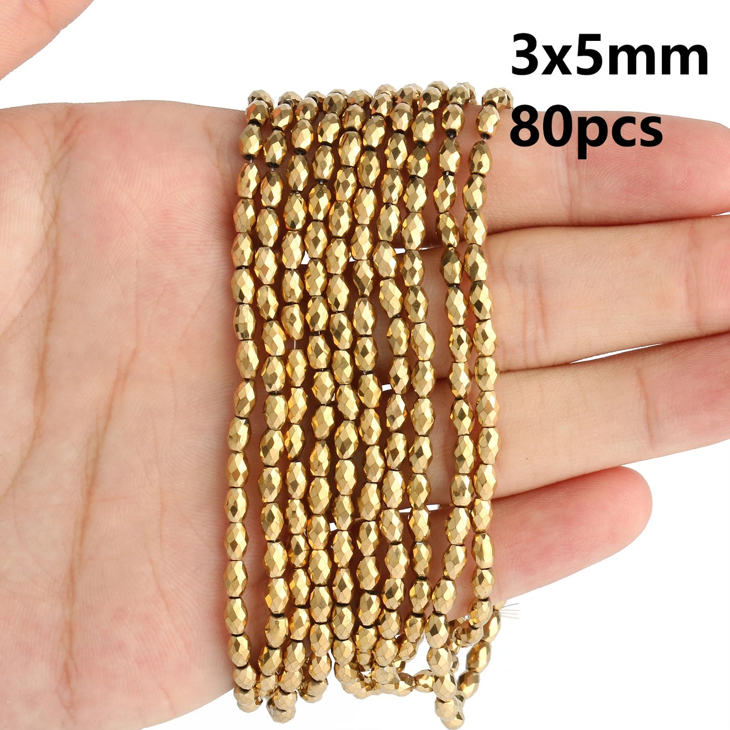 Retention Color AAA+ Gold Plated Hematite Beads Natural Stone Irregular Geometric Beads For Jewelry Making Diy Bracelet