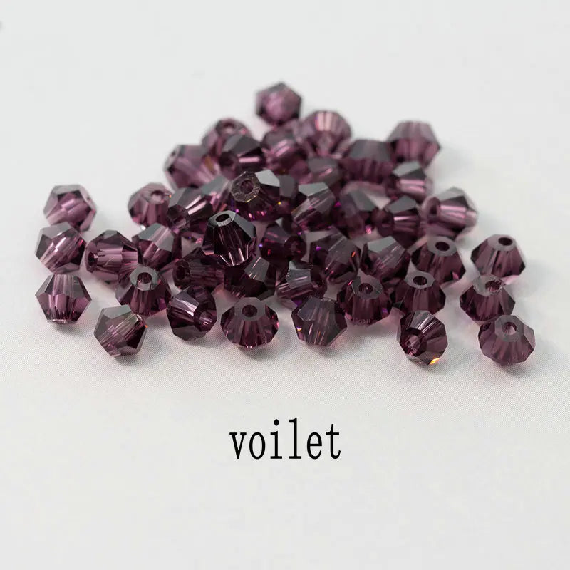 Buy 1 And Get 1 Free 4mm Shiny Crystal Beads Bicone Beads Glass Beads Loose Spacer Beads for bracelet DIY Jewelry Making  200pcs