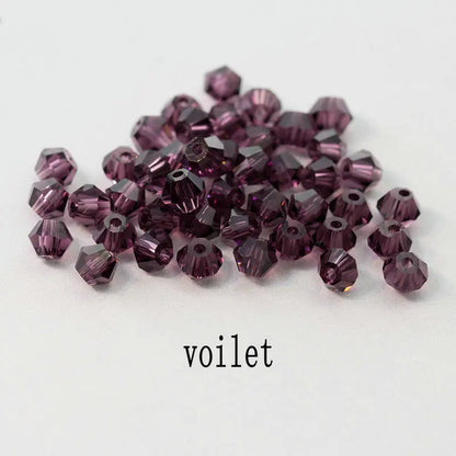 Buy 1 And Get 1 Free 4mm Shiny Crystal Beads Bicone Beads Glass Beads Loose Spacer Beads for bracelet DIY Jewelry Making  200pcs