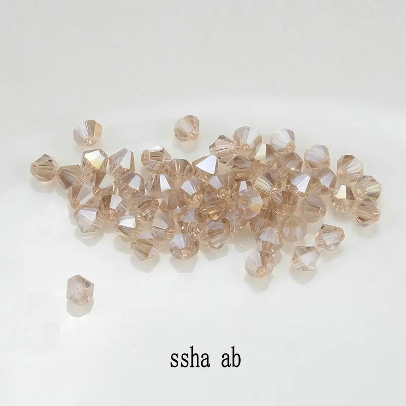 Buy 1 And Get 1 Free 4mm Shiny Crystal Beads Bicone Beads Glass Beads Loose Spacer Beads for bracelet DIY Jewelry Making  200pcs