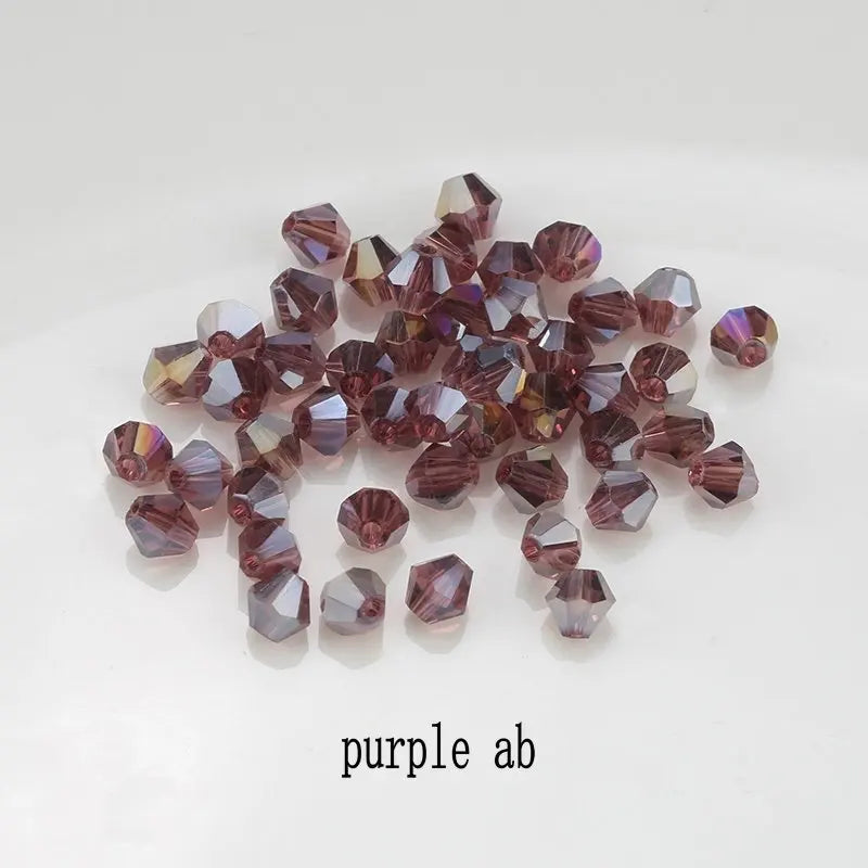 Buy 1 And Get 1 Free 4mm Shiny Crystal Beads Bicone Beads Glass Beads Loose Spacer Beads for bracelet DIY Jewelry Making  200pcs