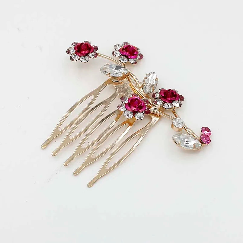 Fashion Hair Combs Flowers Jewelry Crystal Women Hairpins Bridal Hair Ornament Handmade Wedding Accessories Gift