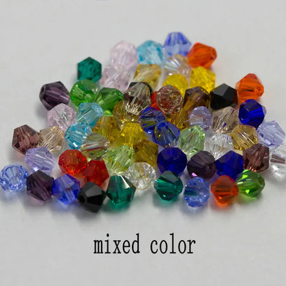 Buy 1 And Get 1 Free 4mm Shiny Crystal Beads Bicone Beads Glass Beads Loose Spacer Beads for bracelet DIY Jewelry Making  200pcs