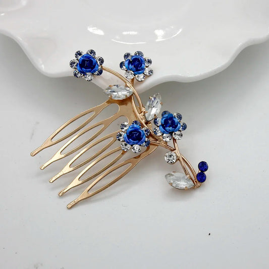 Fashion Hair Combs Flowers Jewelry Crystal Women Hairpins Bridal Hair Ornament Handmade Wedding Accessories Gift