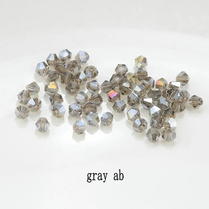 Buy 1 And Get 1 Free 4mm Shiny Crystal Beads Bicone Beads Glass Beads Loose Spacer Beads for bracelet DIY Jewelry Making  200pcs
