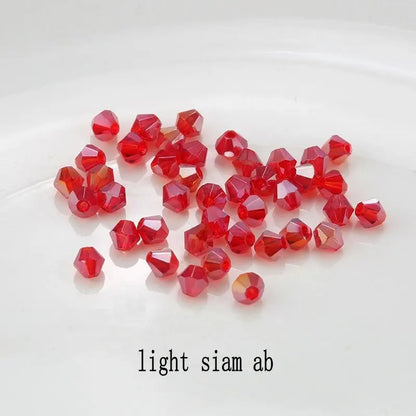 Buy 1 And Get 1 Free 4mm Shiny Crystal Beads Bicone Beads Glass Beads Loose Spacer Beads for bracelet DIY Jewelry Making  200pcs