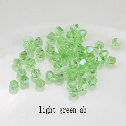 Buy 1 And Get 1 Free 4mm Shiny Crystal Beads Bicone Beads Glass Beads Loose Spacer Beads for bracelet DIY Jewelry Making  200pcs