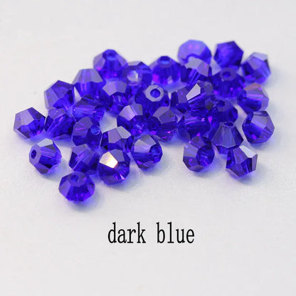 Buy 1 And Get 1 Free 4mm Shiny Crystal Beads Bicone Beads Glass Beads Loose Spacer Beads for bracelet DIY Jewelry Making  200pcs