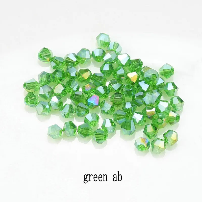 Buy 1 And Get 1 Free 4mm Shiny Crystal Beads Bicone Beads Glass Beads Loose Spacer Beads for bracelet DIY Jewelry Making  200pcs