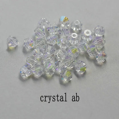 Buy 1 And Get 1 Free 4mm Shiny Crystal Beads Bicone Beads Glass Beads Loose Spacer Beads for bracelet DIY Jewelry Making  200pcs
