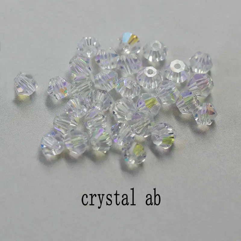 Buy 1 And Get 1 Free 4mm Shiny Crystal Beads Bicone Beads Glass Beads Loose Spacer Beads for bracelet DIY Jewelry Making  200pcs