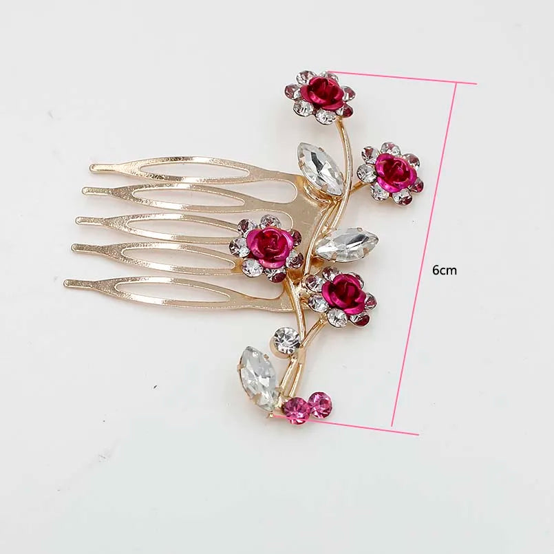 Fashion Hair Combs Flowers Jewelry Crystal Women Hairpins Bridal Hair Ornament Handmade Wedding Accessories Gift