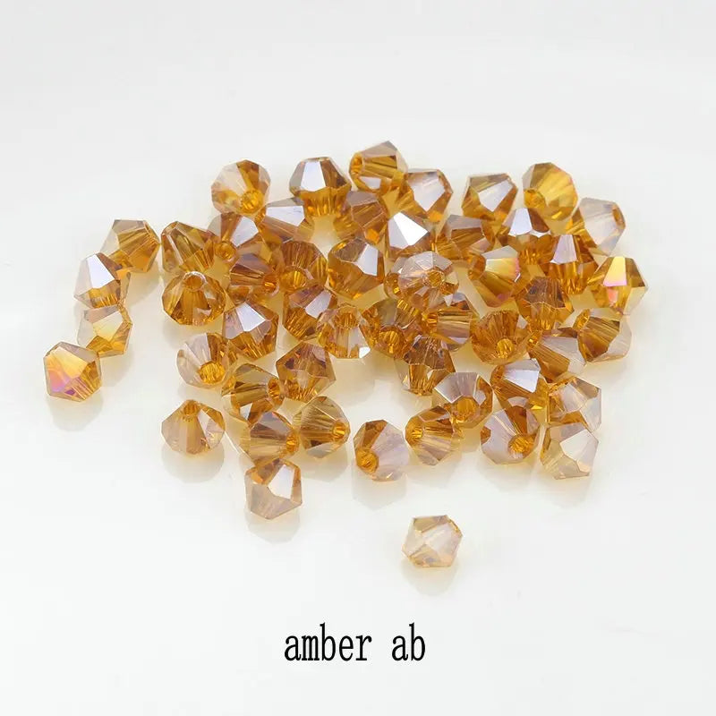 Buy 1 And Get 1 Free 4mm Shiny Crystal Beads Bicone Beads Glass Beads Loose Spacer Beads for bracelet DIY Jewelry Making  200pcs