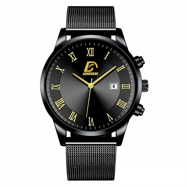 2025 Luxury Fashion Mens Minimalist Watches Luxury Stainless Steel Mesh Belt Quartz Watch Men Business Casual Clock reloj hombre