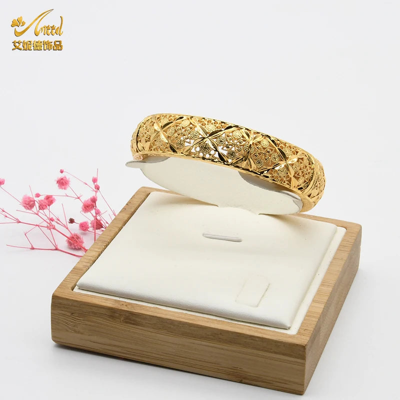 ANIID Dubai 24K Gold Color Hand Bracelet And Bangles Women Designer African Charm New Luxury High Quality Moroccan Jewelry