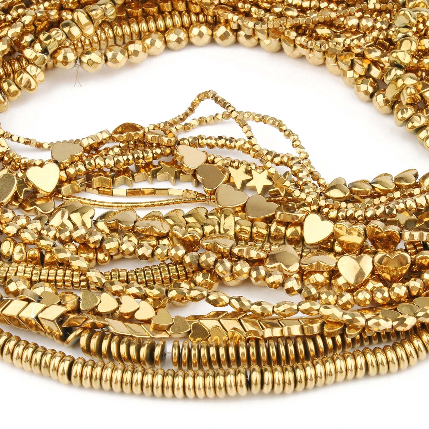 Retention Color AAA+ Gold Plated Hematite Beads Natural Stone Irregular Geometric Beads For Jewelry Making Diy Bracelet