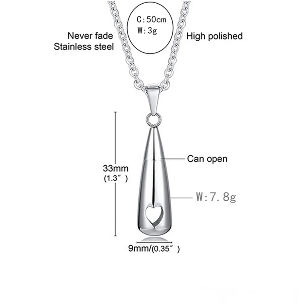 New Stainless Steel Drop Shape Pendant Fashion Jewelry With 50 Cm Necklace