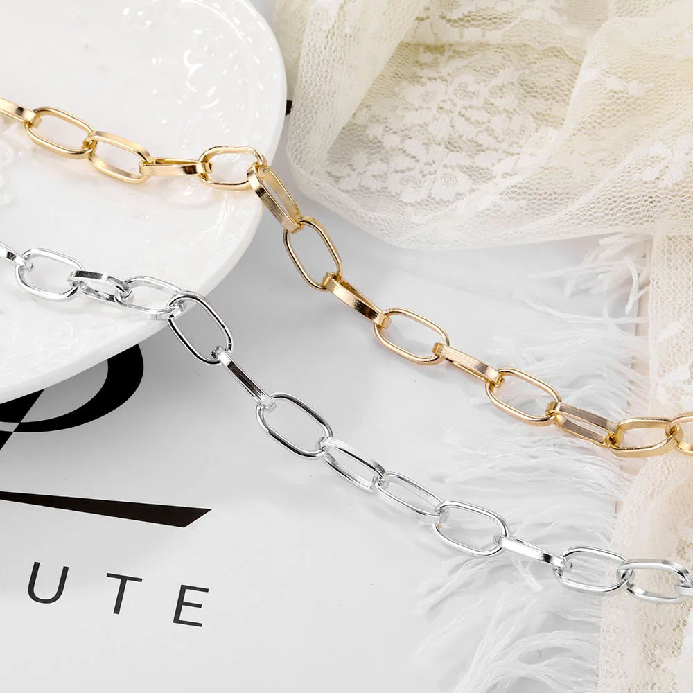 2020 Punk Thick Chain Heart Choker Necklace Retro Gothic Rock Gold Color Silver Color Geometric Clavicle Necklace Jewelry Gift