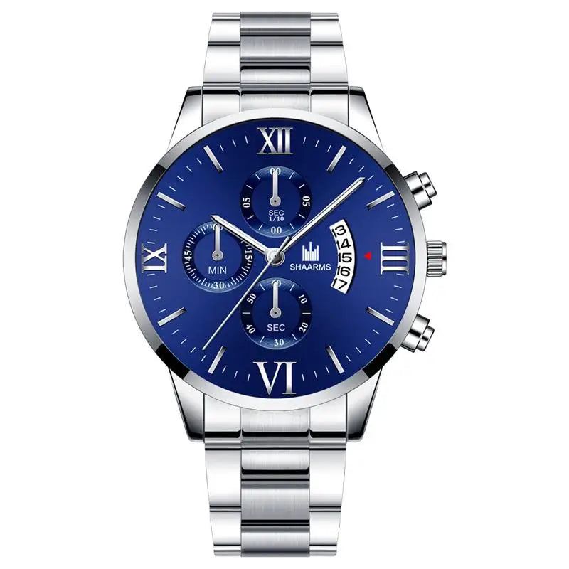 Business  Brand Luxury Men's Military Quartz Watch Men's Stainless Steel Gold Black Calendar Date Watch Male Clock Relogio