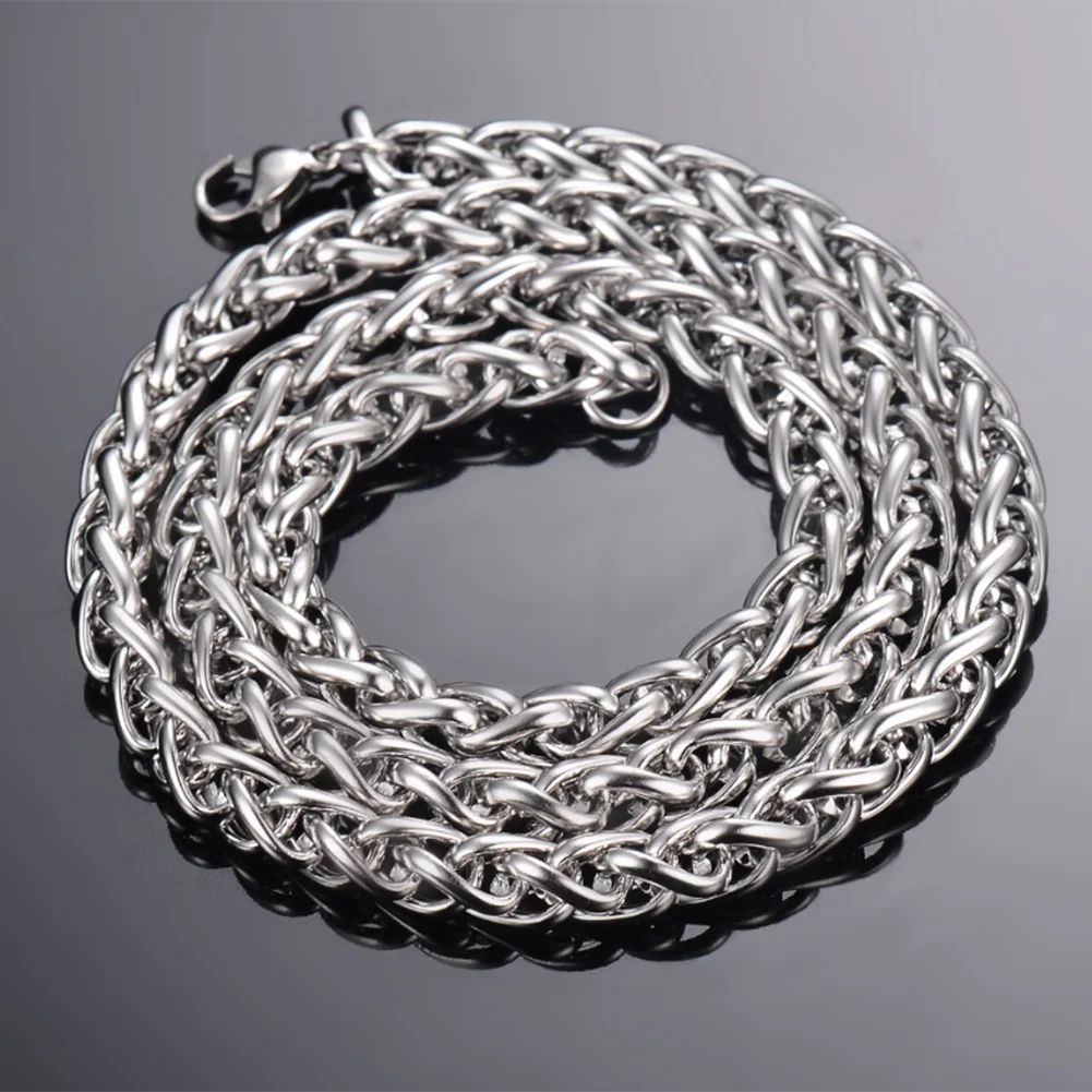 1Pice Width 3-6mm Link Chain Necklace for Men Women Gold Color Stainless Steel Chain Necklace 16-40 inches