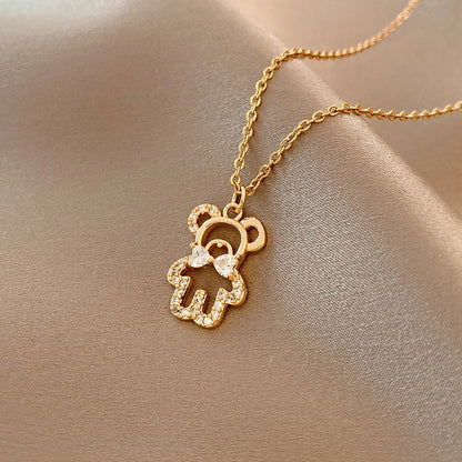 Classic Gold Color Stainless Steel Necklace For Women Jewelry Limited Pearl Beads Heart Pendant Necklace Birthday Gift