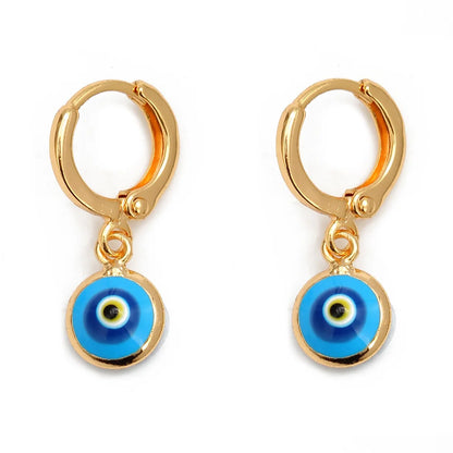 Lucky Eye Turkish Evil Eye Drop Earrings Colorful Charms Hanging Dangle Earrings for Women Ladies Copper Jewelry Gift EY6456