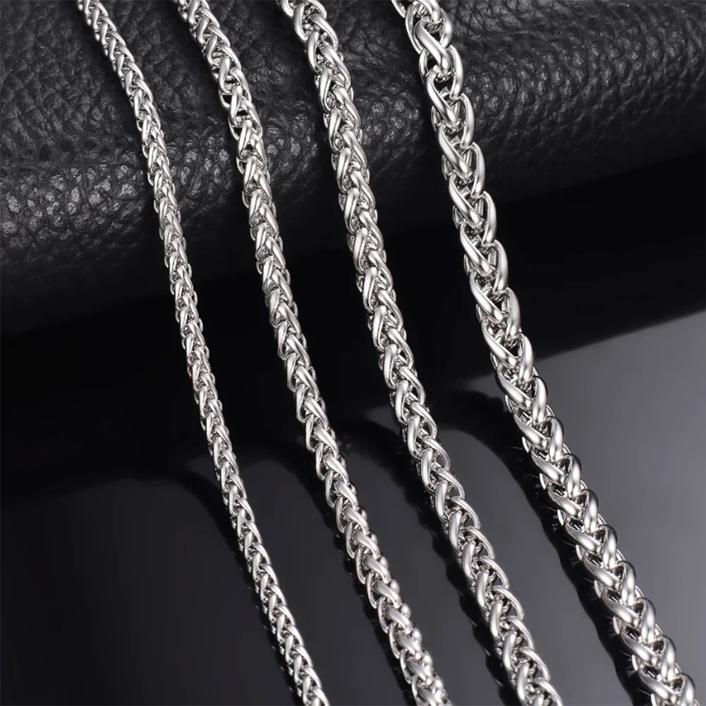 1Pice Width 3-6mm Link Chain Necklace for Men Women Gold Color Stainless Steel Chain Necklace 16-40 inches