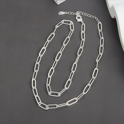 VENTFILLE 925 Sterling Silver Hiphop Necklace New Fashion Simple Geometric Handmade Clavicle Chain Party Jewelry Gifts for Women