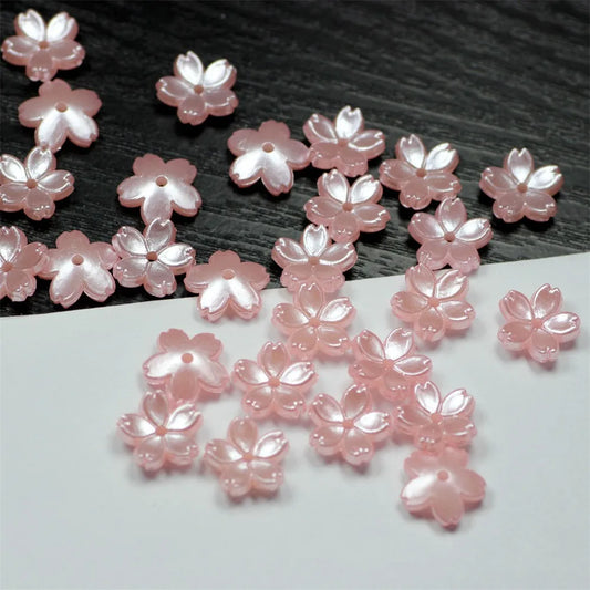 50Pcs/lot 10MM Acrylic Flowers Beads Sakura Spacer Beads Findings Charms For Jewelry Making DIY Bracelet Necklace Accessories