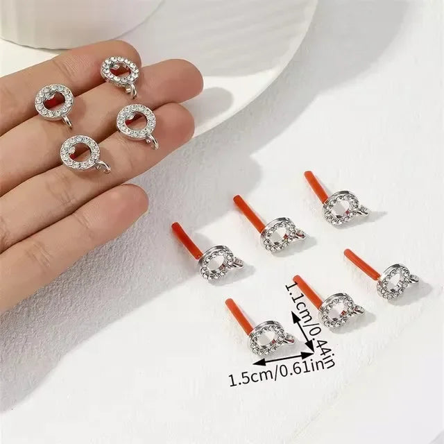 10pcs/set DIY Stainless Steel Earrings Connectors Round Irregular Gold Color Earrings Back Earrings Setting for Jewelry Making