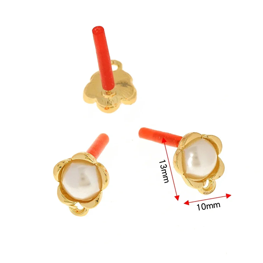 10pcs/set DIY Stainless Steel Earrings Connectors Round Irregular Gold Color Earrings Back Earrings Setting for Jewelry Making