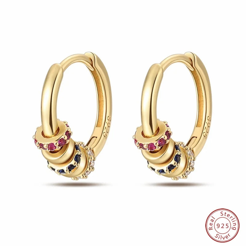 New in 925 Silver Color Gold Pearl Bee Irregularity Star Moon Earrings For Women 2025 Trending Fashion Jewelry Birthday Gifts