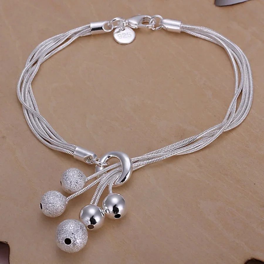 925 Sterling Silver Square Buckle 10MM Side Chain Solid Bracelet for Women Men Charm Party Gift Wedding Fashion Jewelry