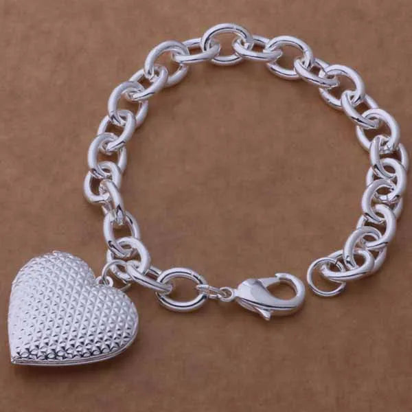 925 Sterling Silver Bracelet Heart High Quality Romance Chain For Woman Men Fashion Engagement Party Wedding Jewelry Gift