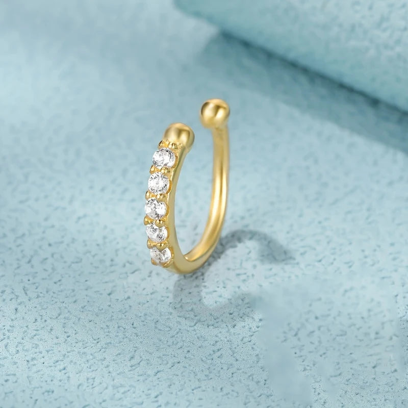 Fashion Copper Fake Nose Rings for Women Hypoallergenic Cartilage Cuff Earrings Falso Nose Piercing Jewelry
