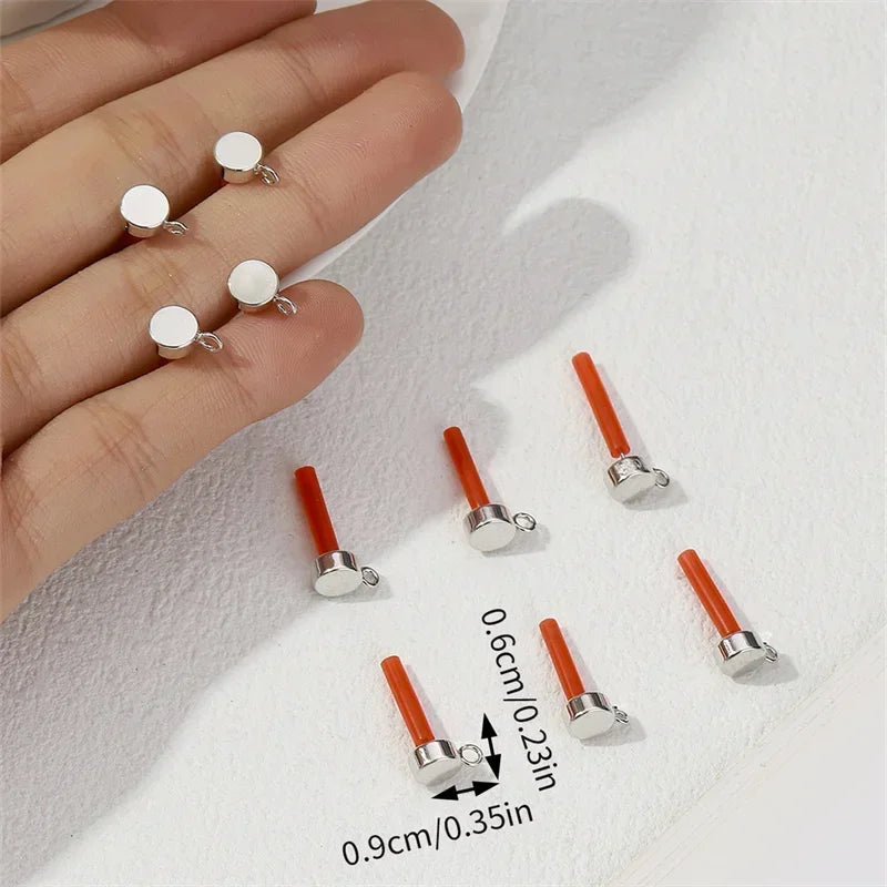 10pcs/set DIY Stainless Steel Earrings Connectors Round Irregular Gold Color Earrings Back Earrings Setting for Jewelry Making