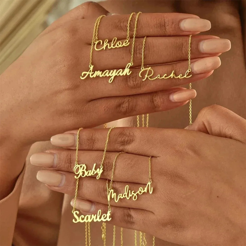 Personalised Name Necklace Custom Stainless Steel Name Jewelry Birthday Gift for her Bridesmaid Mother's Day Gifts