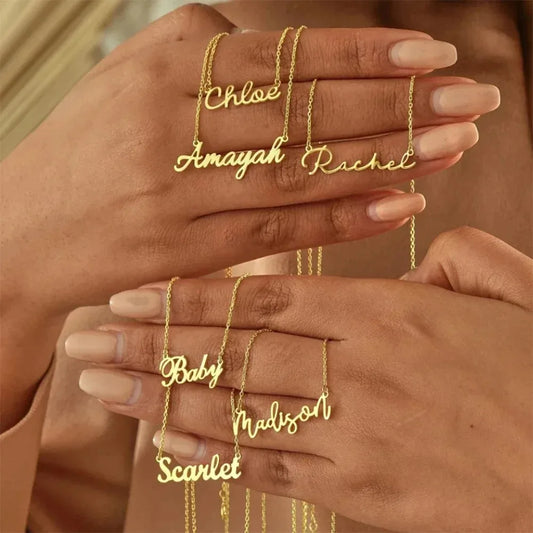 Personalised Name Necklace Custom Stainless Steel Name Jewelry Birthday Gift for her Bridesmaid Mother's Day Gifts